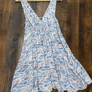 Millibon‎ Blue and White Sleeveless V-Neck Sundress